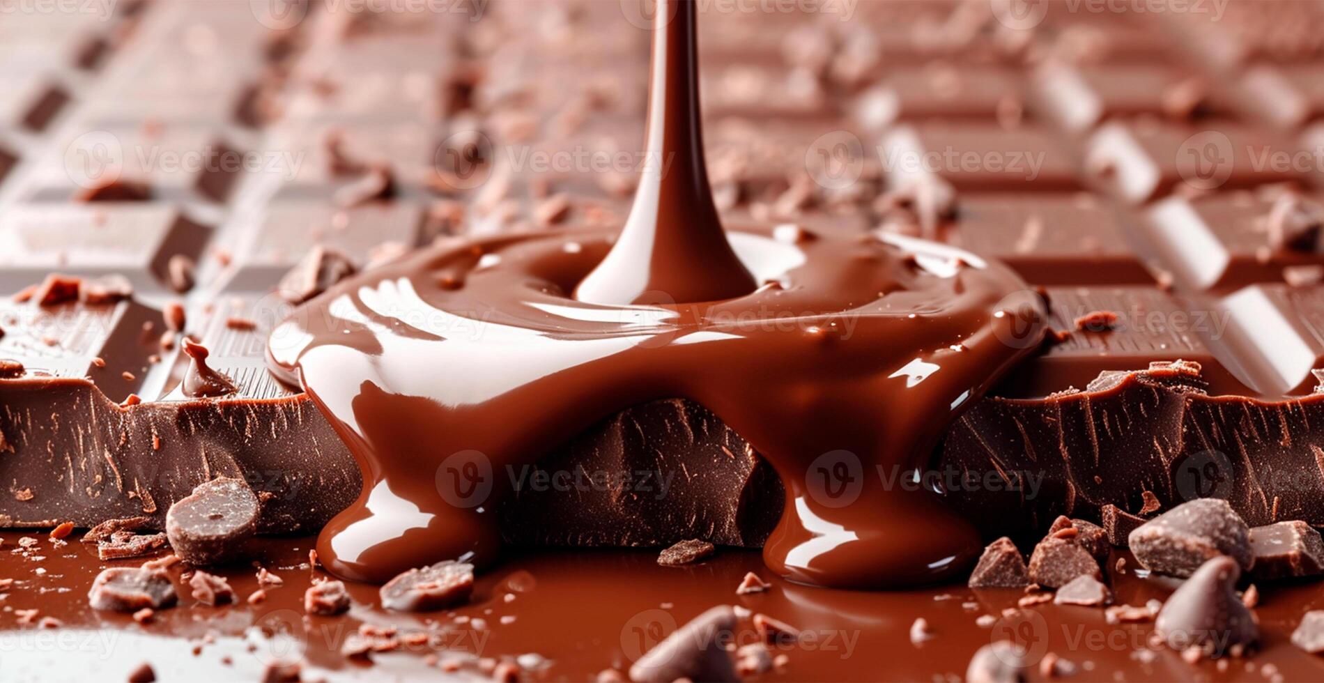 AI generated Liquid chocolate, milk cream chocolate - AI generated image photo