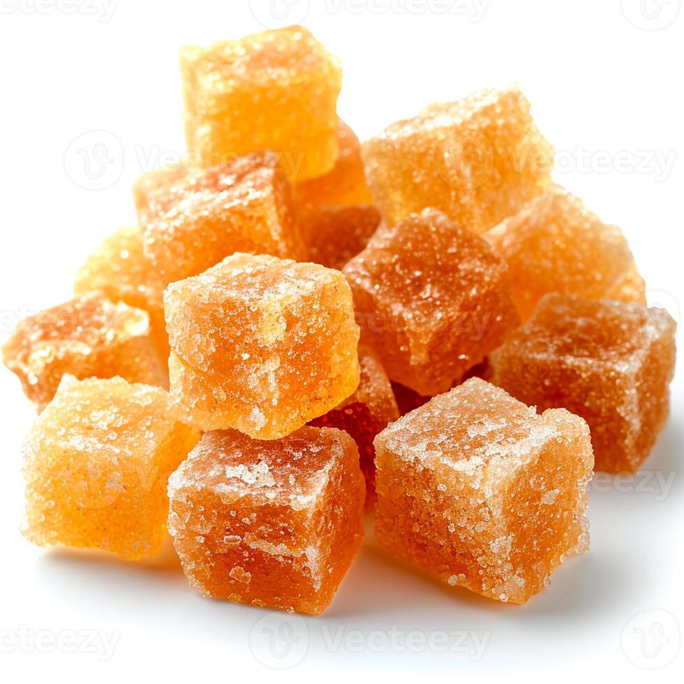 AI generated Cane sugar on white isolated background - AI generated image photo