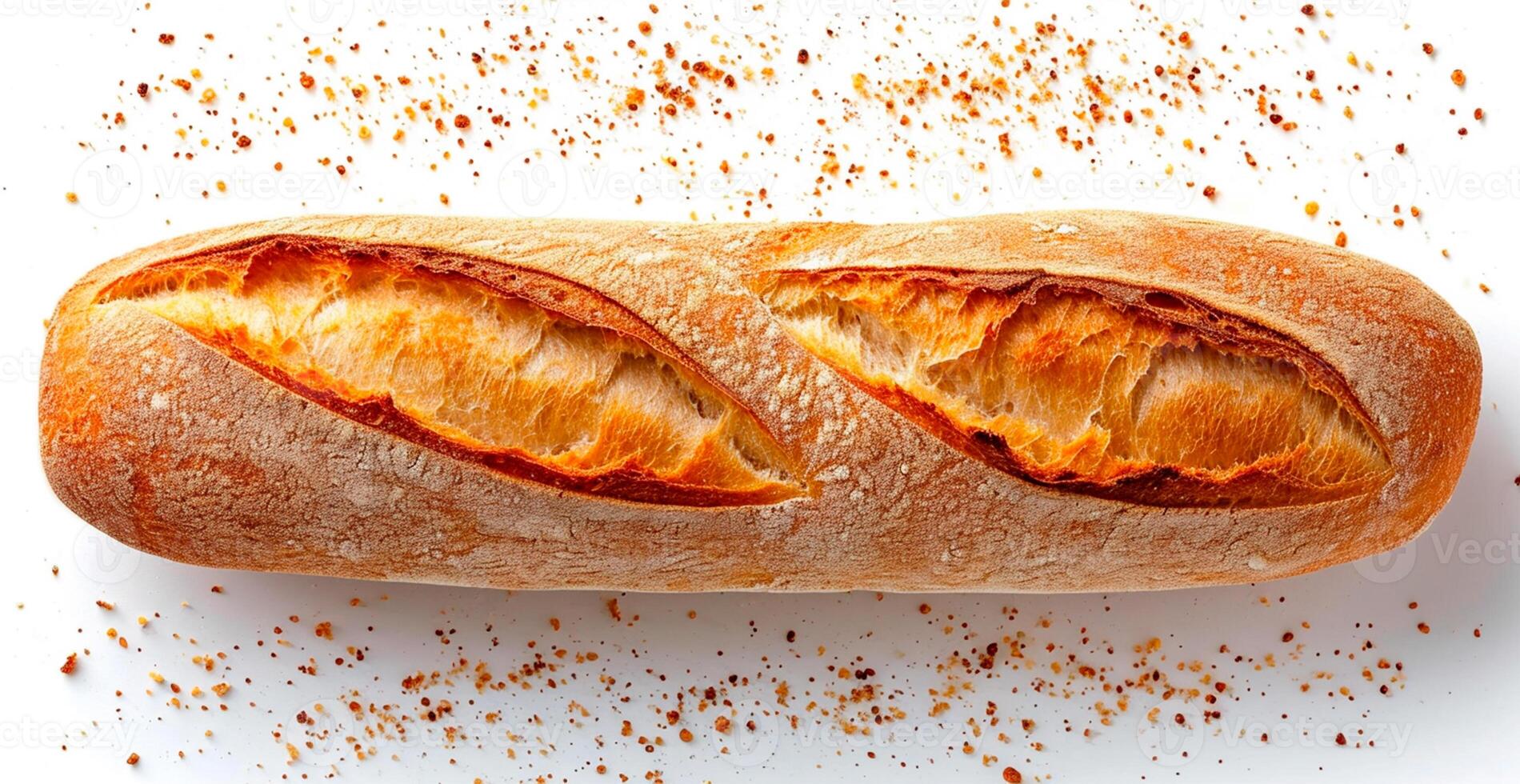 AI generated French baguette, bread and flour product - AI generated image photo