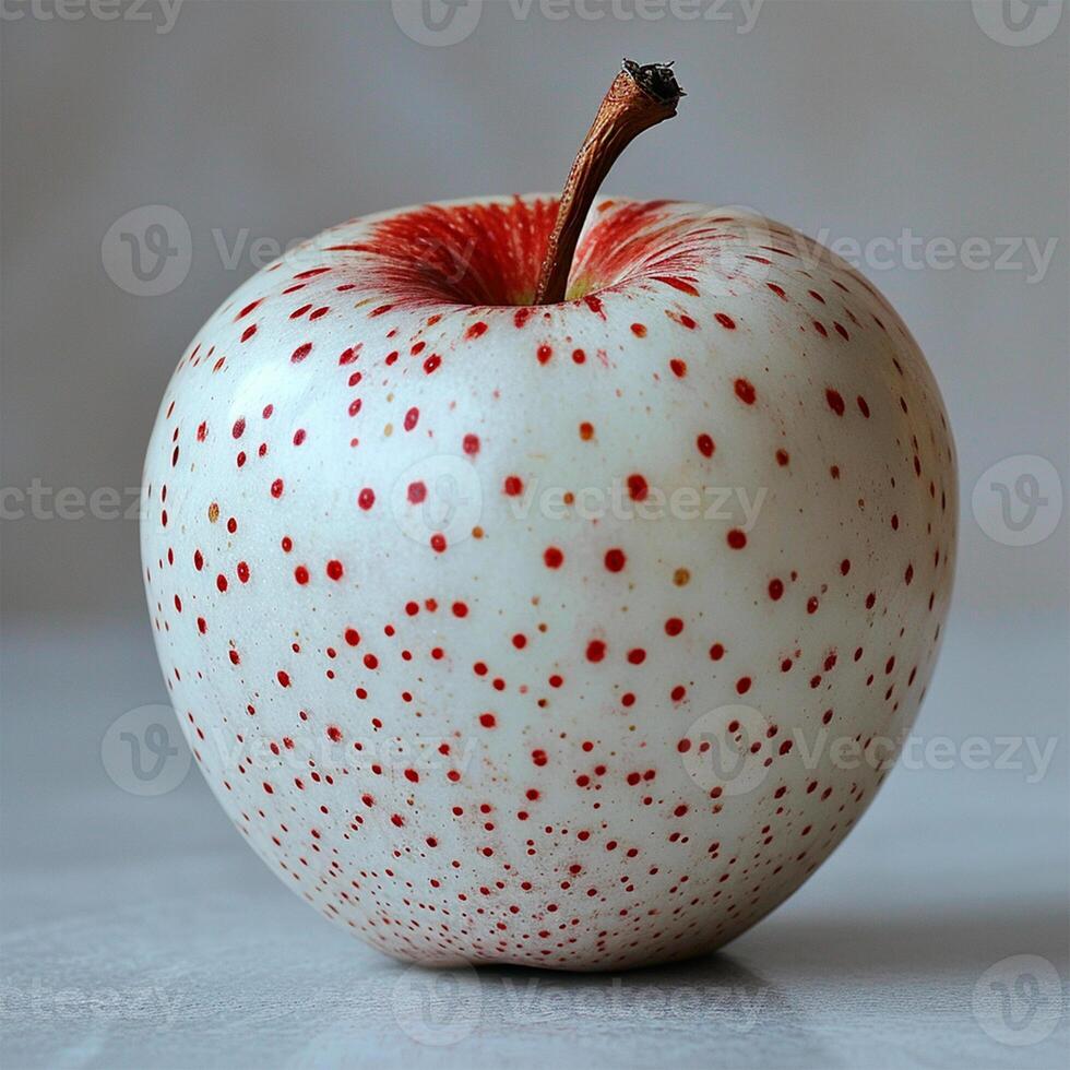 AI generated Ripe white apple on a white background - AI generated image photo