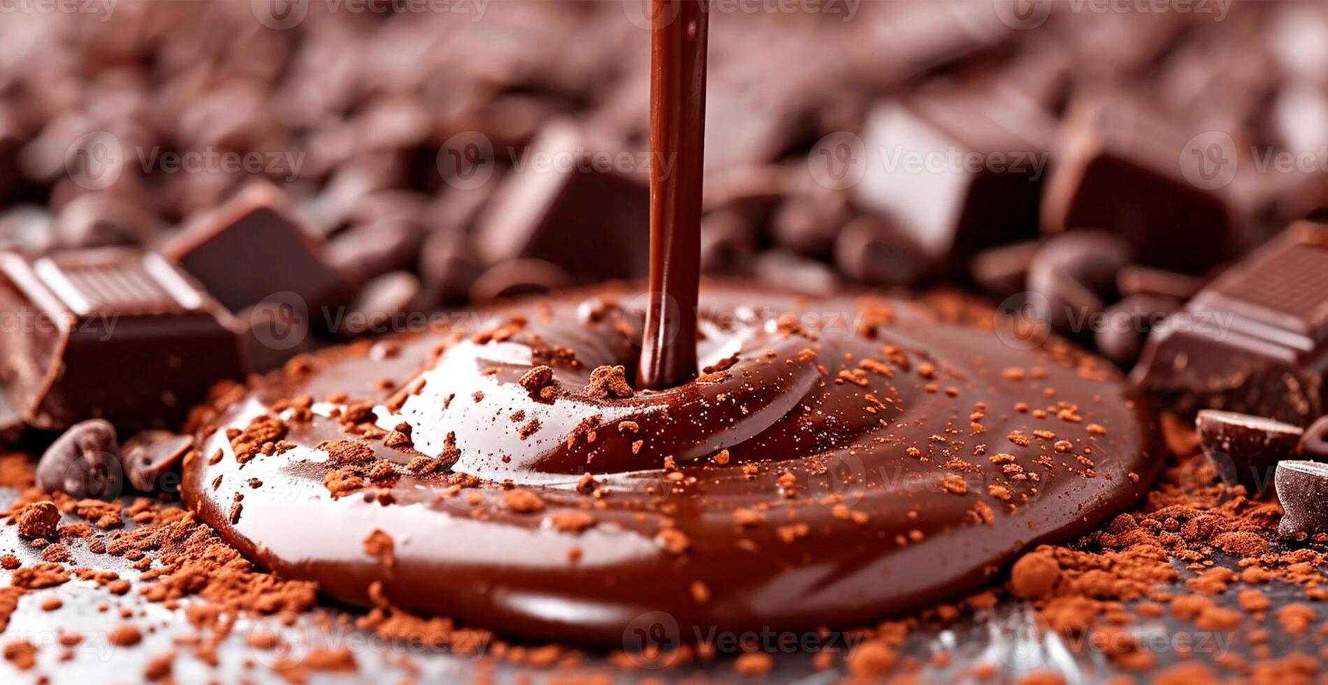 AI generated Liquid chocolate, milk cream chocolate - AI generated image photo