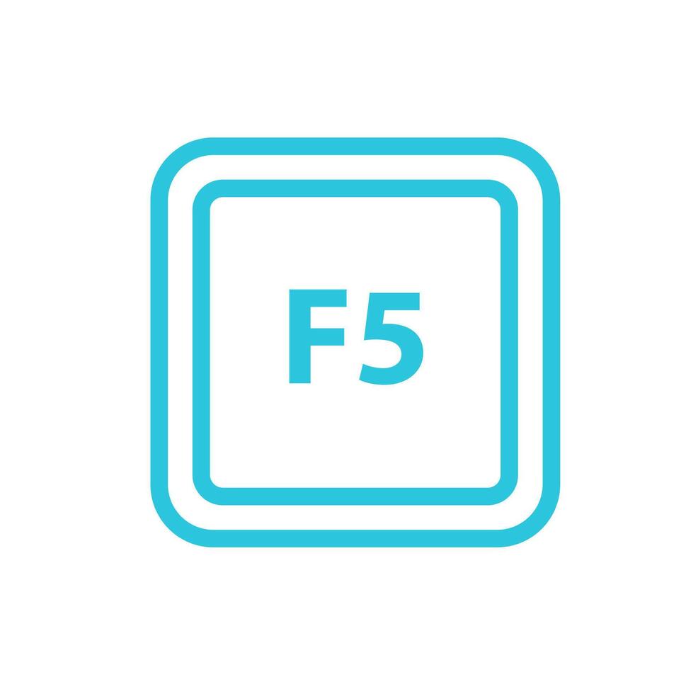 Refresh button F5 keyboard. From blue icon set. vector