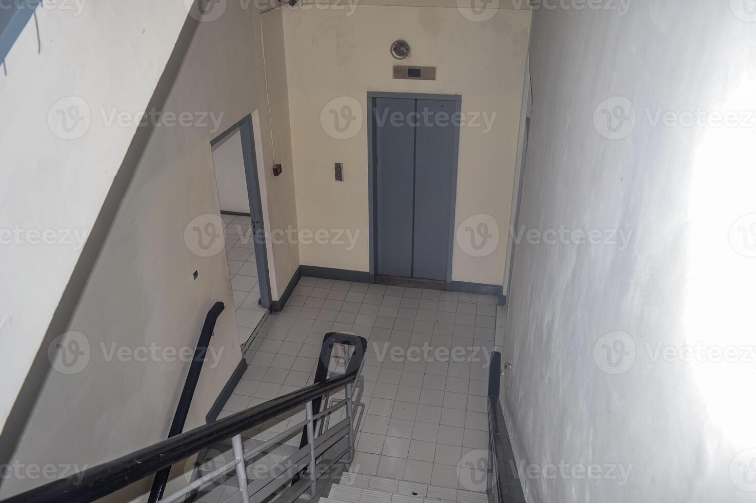 stairwells and elevators in the airport air traffic control tower building in Surabaya photo