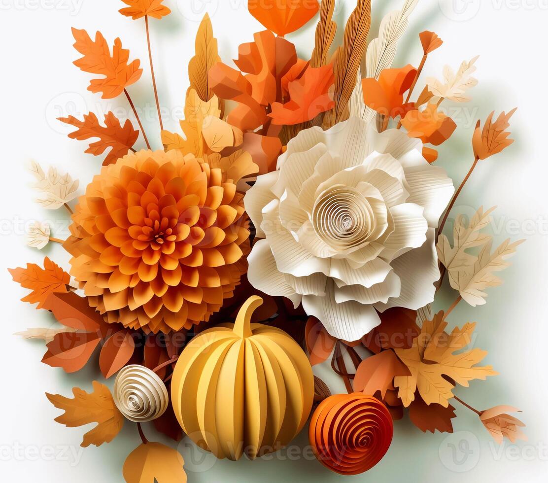 AI generated 3D 3D Fall Flowers Fusion Art Floral photo