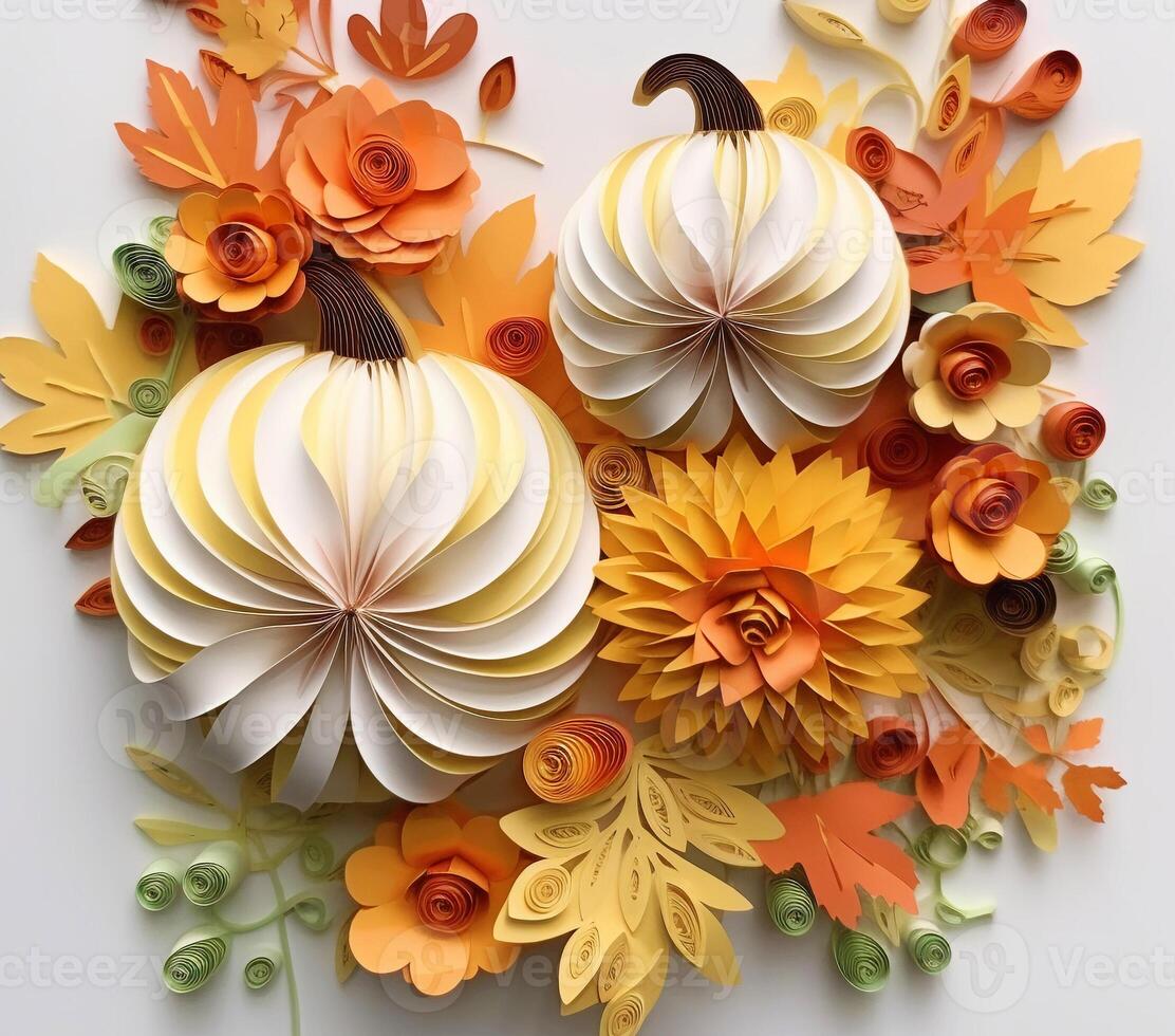 AI generated 3D 3D Fall Flowers Fusion Art Floral photo