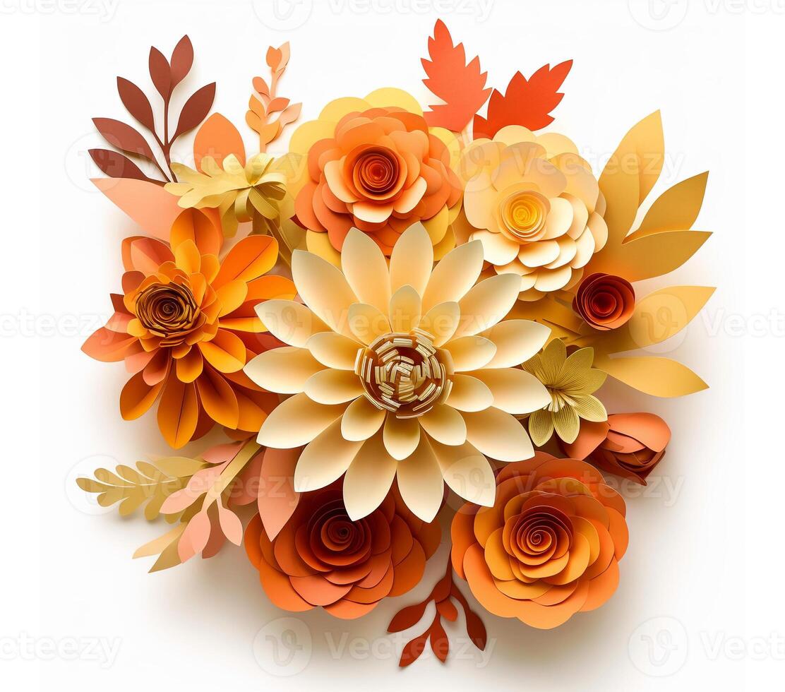 AI generated 3D 3D Fall Flowers Fusion Art Floral photo