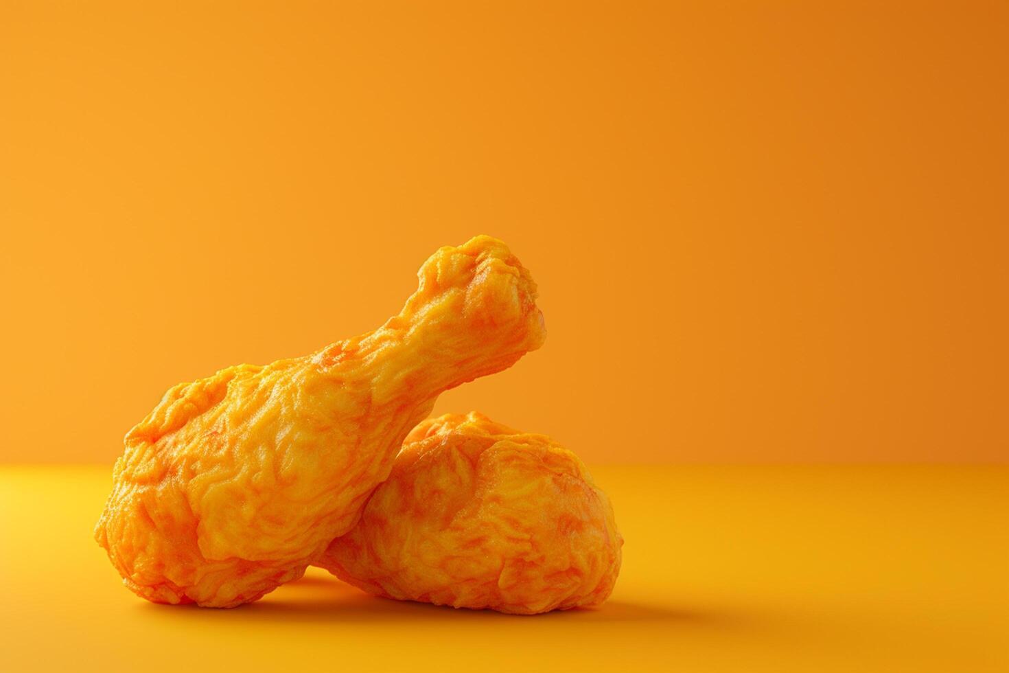 AI generated fried chicken 3d elements on background with generative ai photo