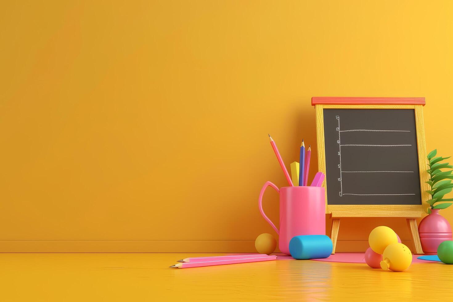 AI generated Drawing Board and Scoreboard in the concept of learning and creating photo