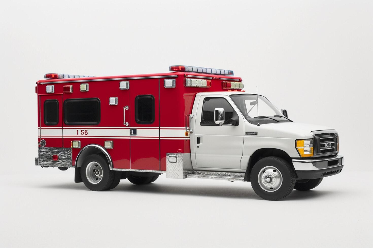 AI generated isolate ambulance on white background with generative ai photo