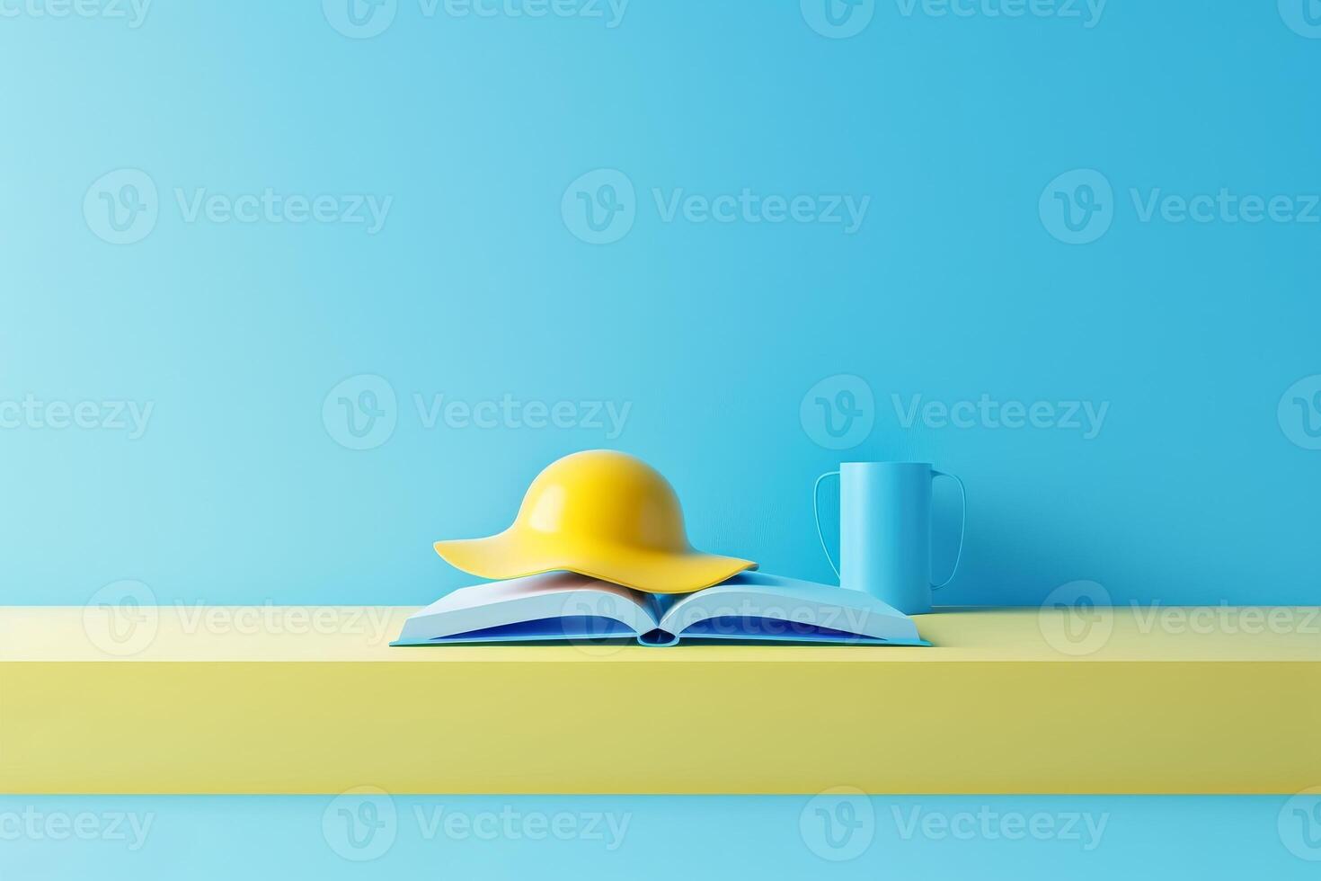 AI generated Student Hat and Report Book in the concept of learning and reading photo