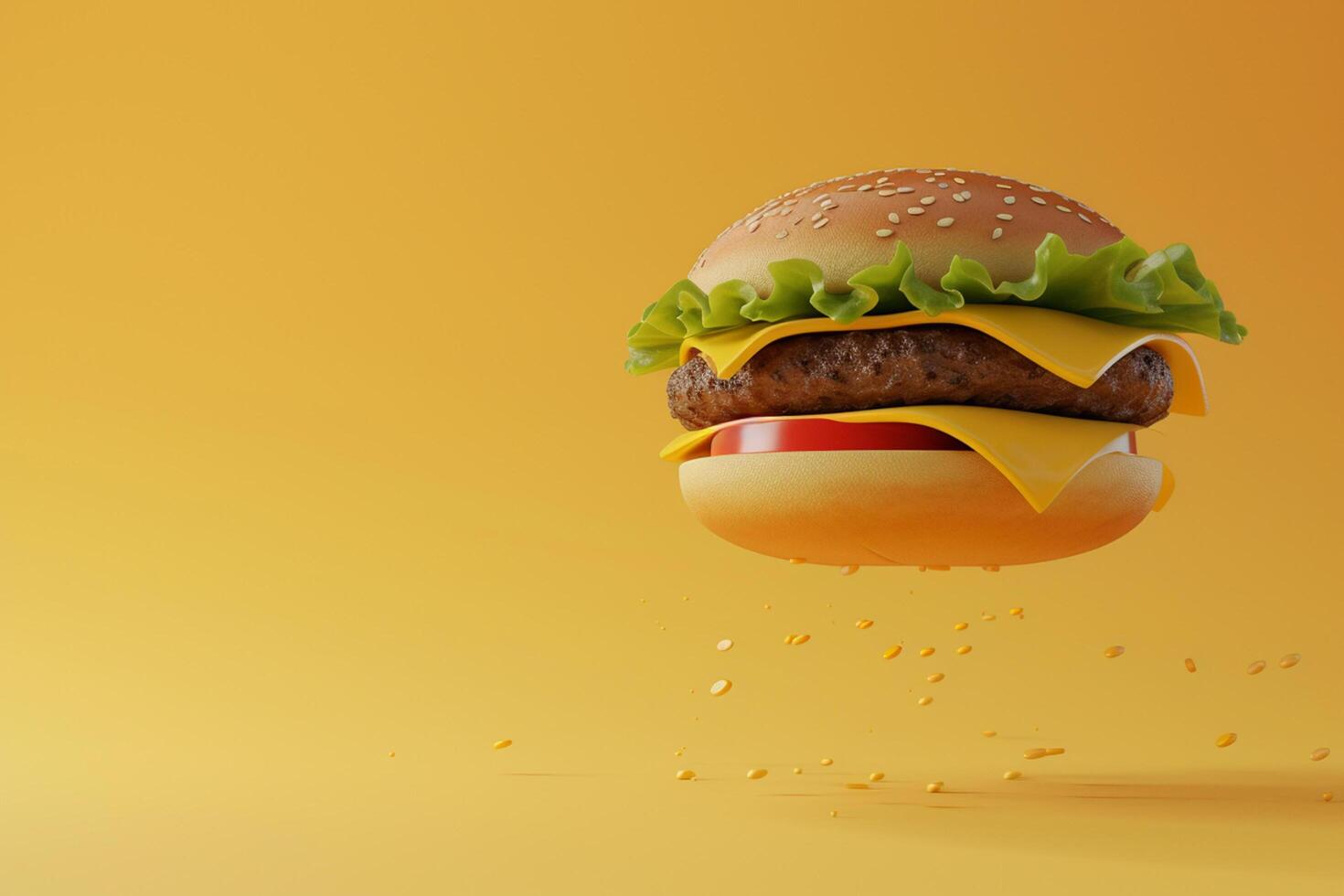 ai generado hamburguesa 3d elementos en antecedentes con generativo ai foto
