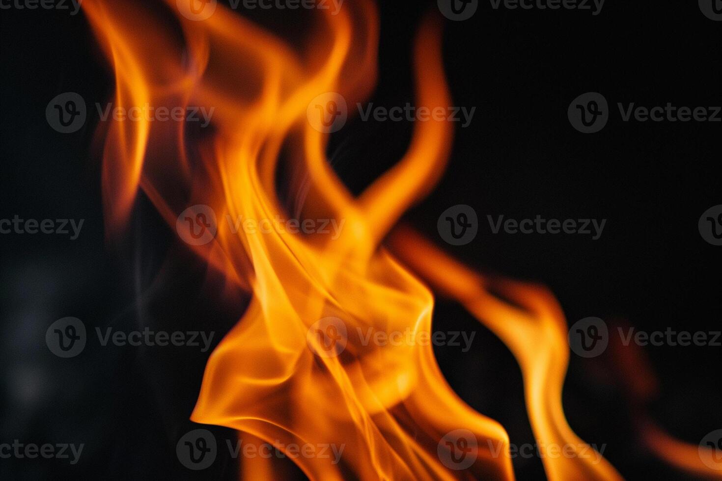 AI generated Flames on a dark background with generative ai photo