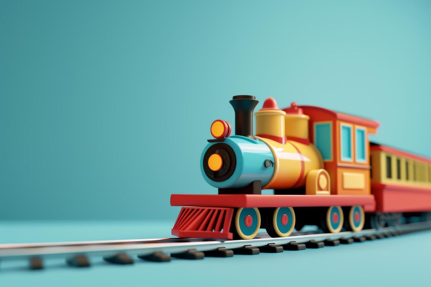 AI generated Doll and Toy Train in the concept of realistic play photo