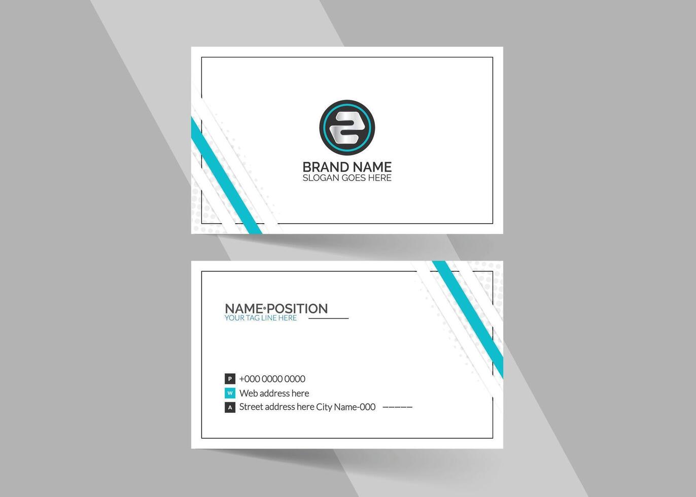 Professional business card template with white design vector