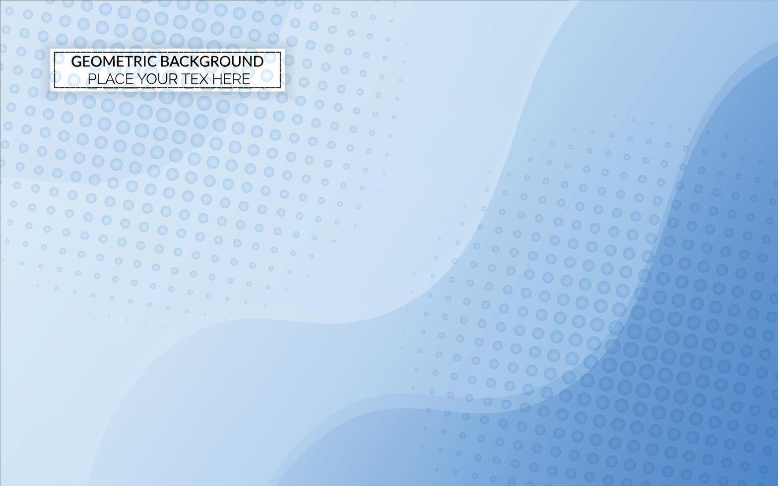 Abstract blue wavy trendy geometric background design with dots vector