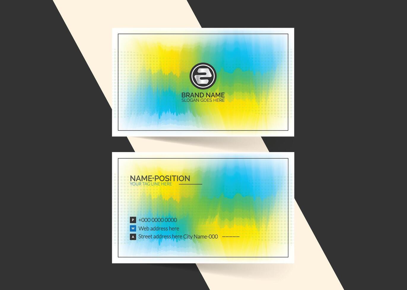 Colorful business card template design vector