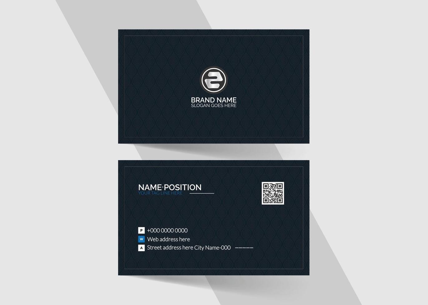 Creative blue business card template design vector