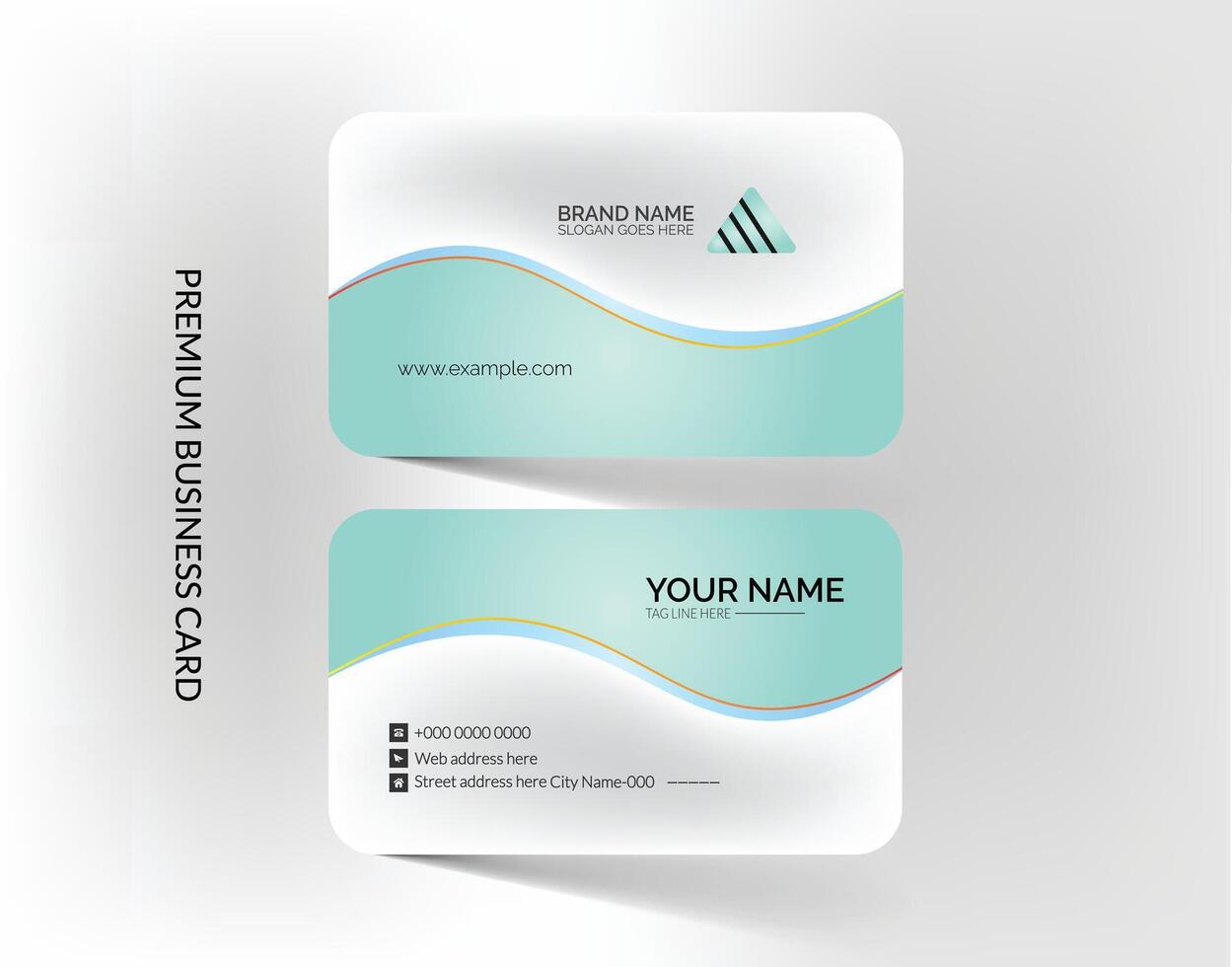business card template with blue and white design vector