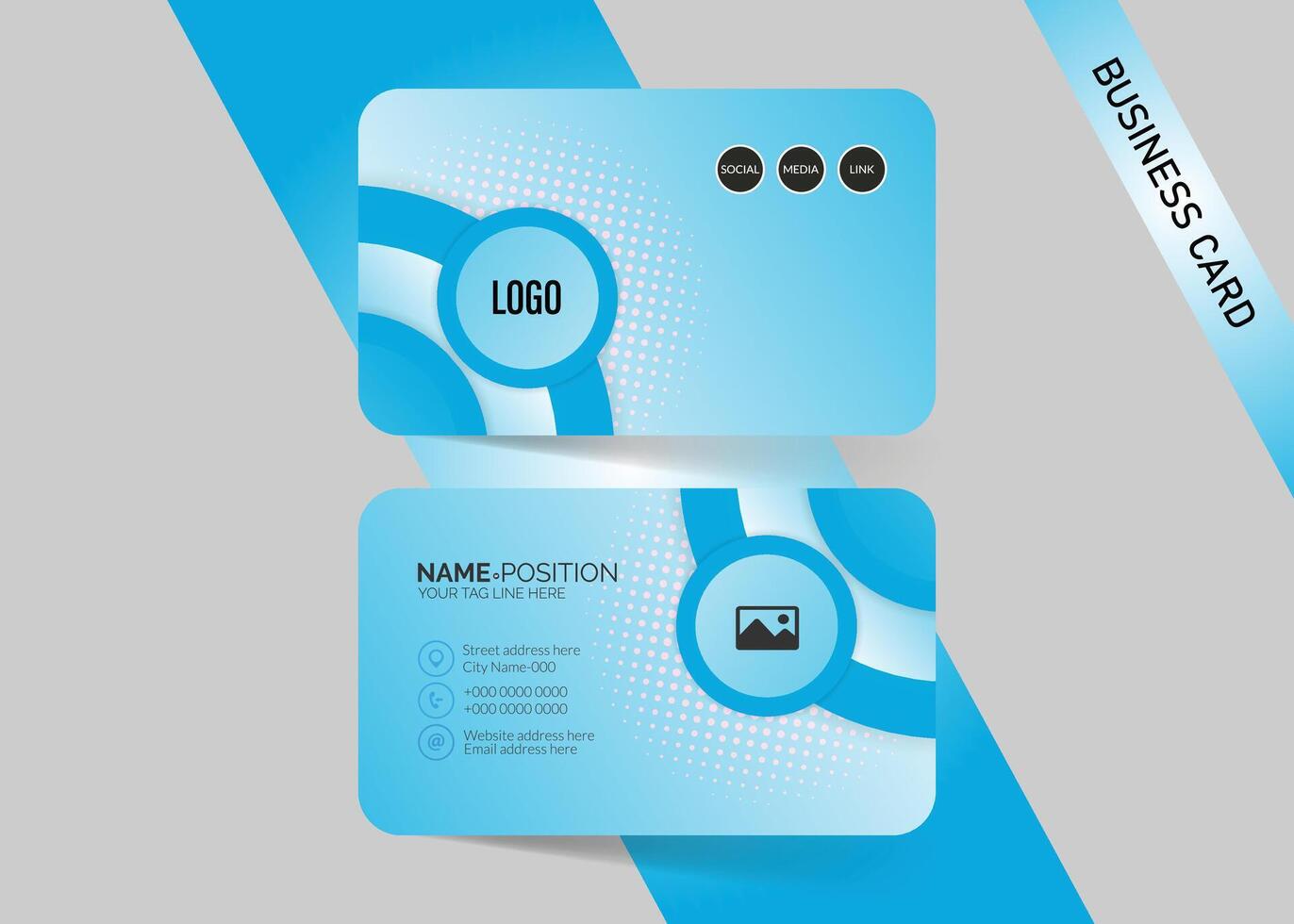 Clean and unique professional business card template vector