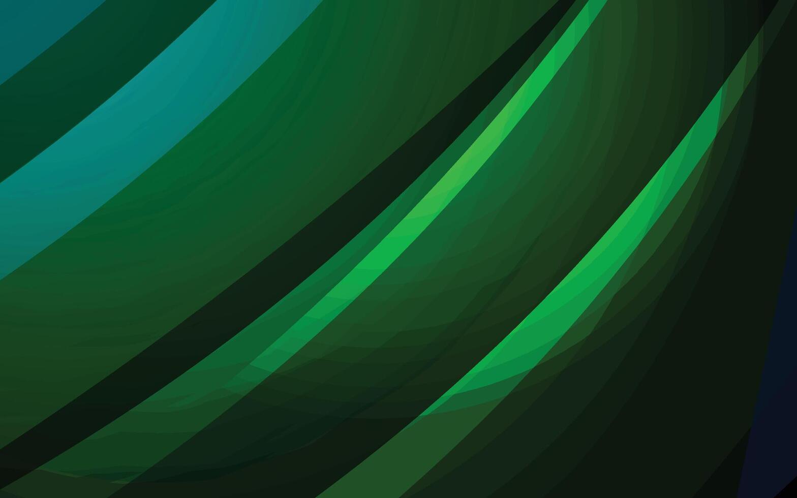 Green and black background with waves vector