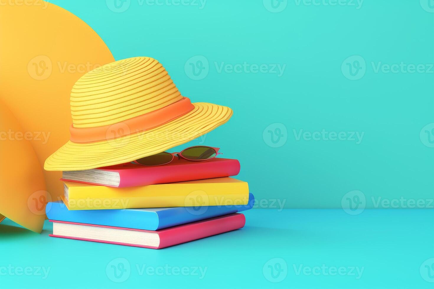 AI generated Student Hat and Report Book in the concept of learning and reading photo