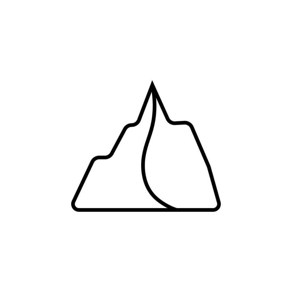 Mountain Simple Outline Sign for Adverts. Suitable for books, stores, shops. Editable stroke in minimalistic outline style. Symbol for design vector