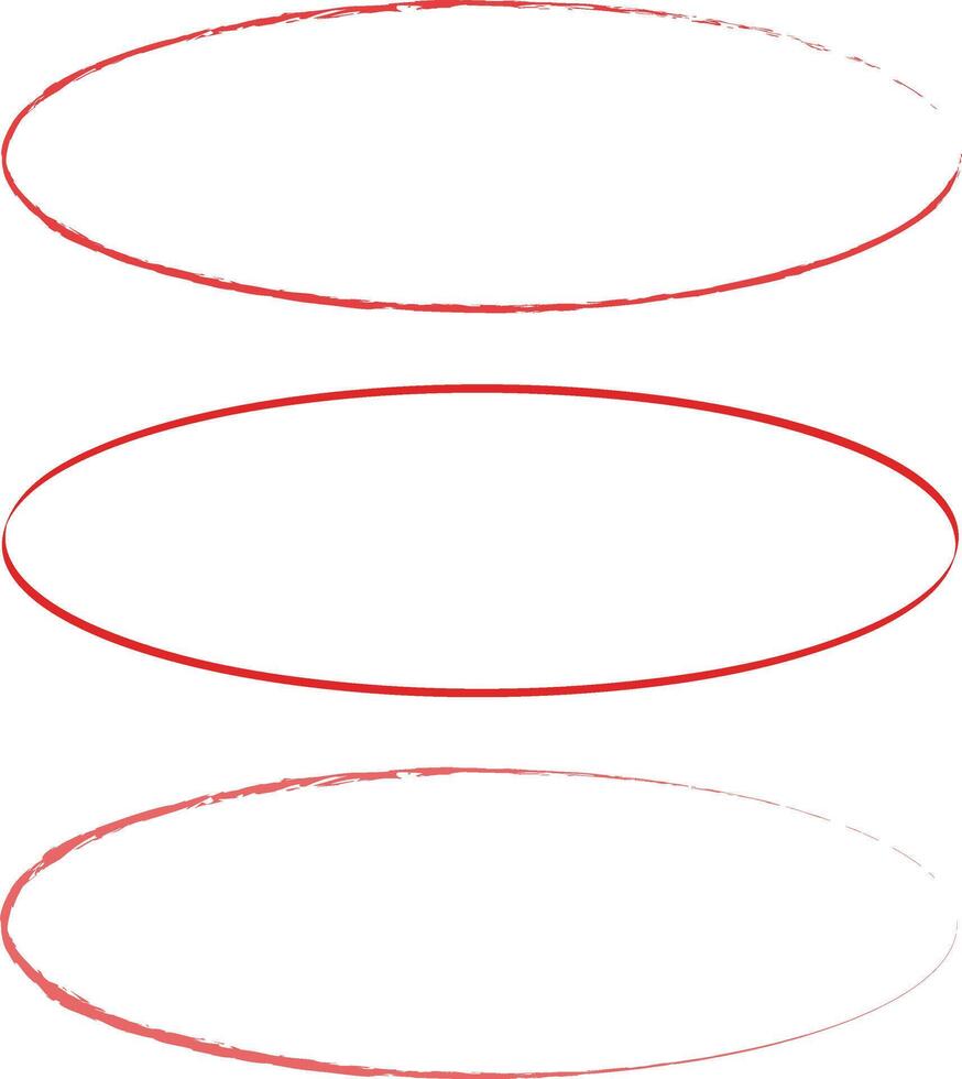 Chalk rectangle and oval frames set. Hand drawn pencil square and circle borders. Ink empty rectangle stamp. Vector illustration isolated on white background.
