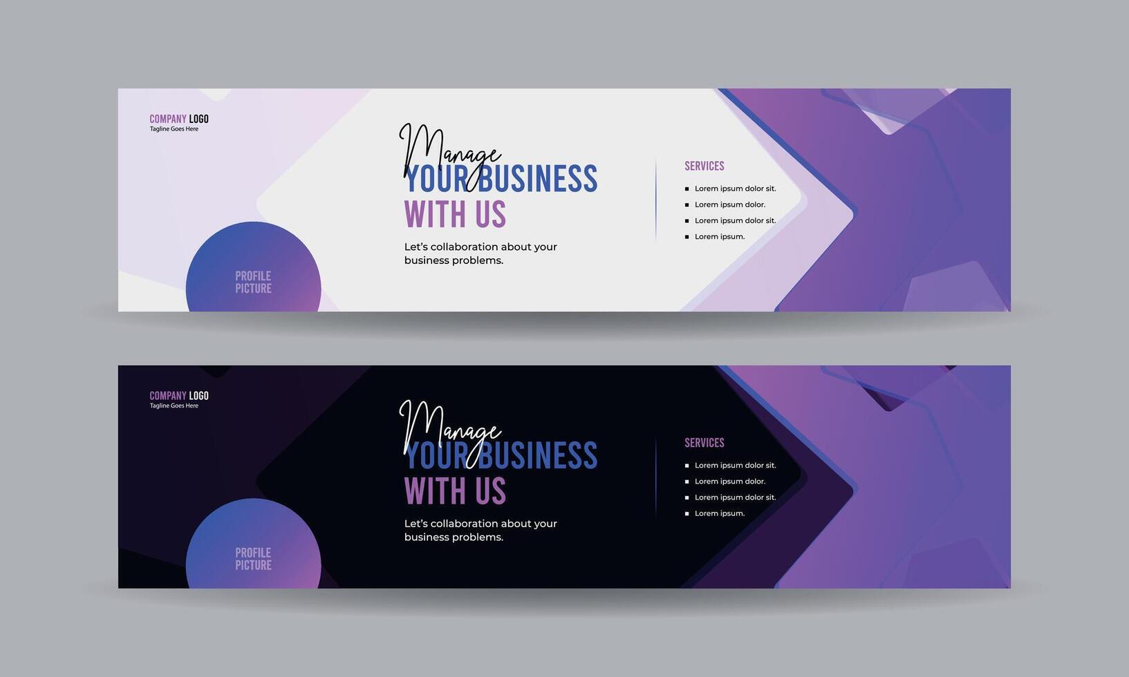 Cover design template or header, business creative banner. vector