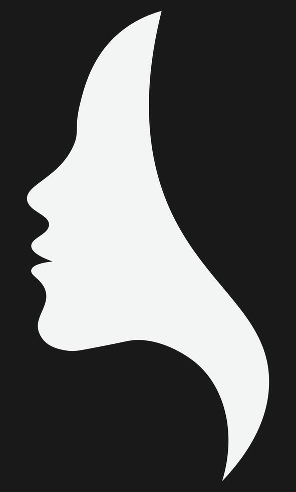 Silhouette of woman face side view. Woman beauty concept background vector