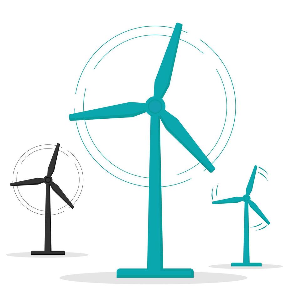 Wind turbine icon. Windmill silhouette. Simple icon vector