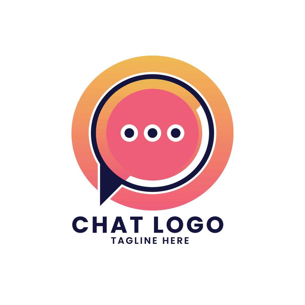 Online platform messaging app or social media message chat icon vector logo design template concept illustration