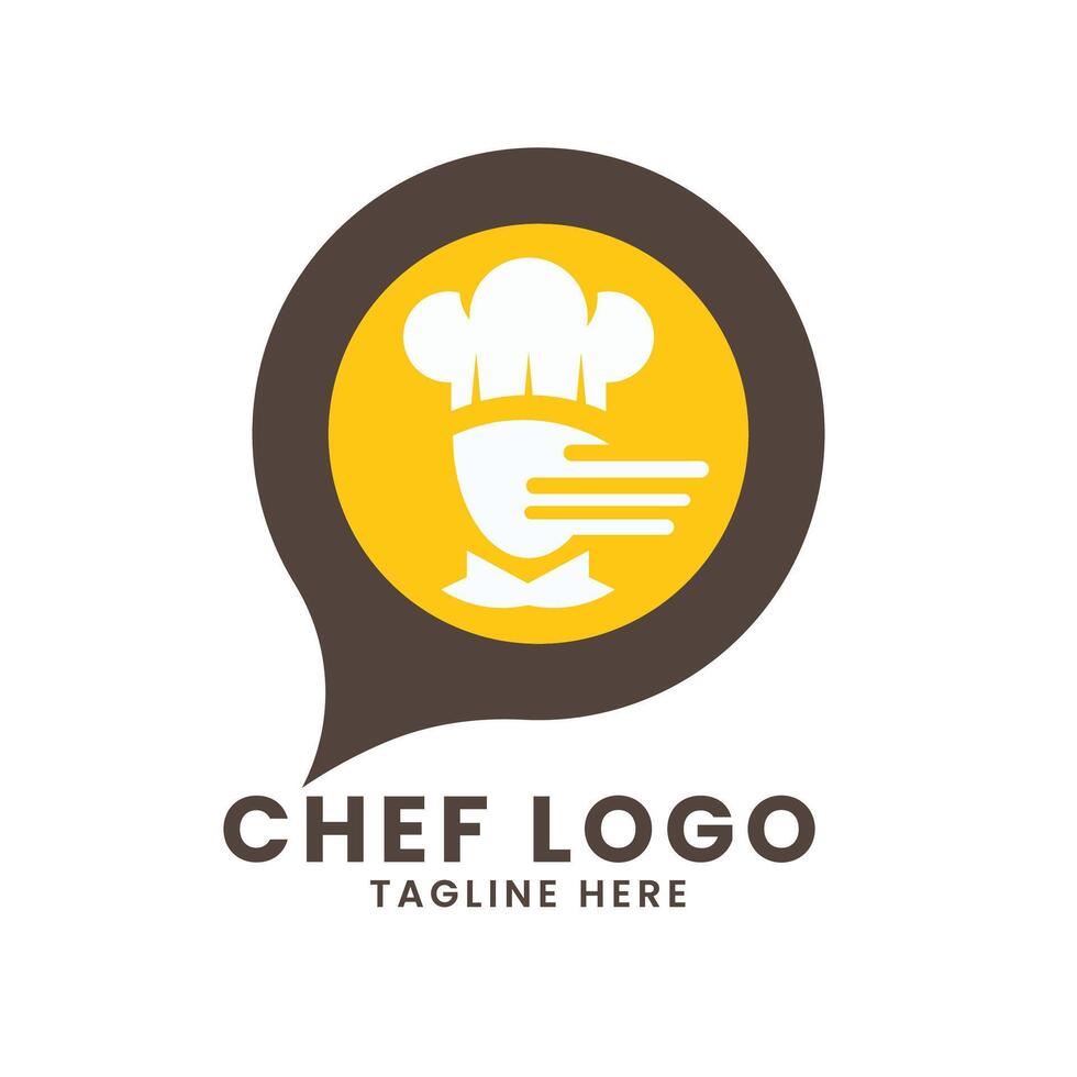 restaurante hombre cocinero sombrero gorra vector logo diseño modelo