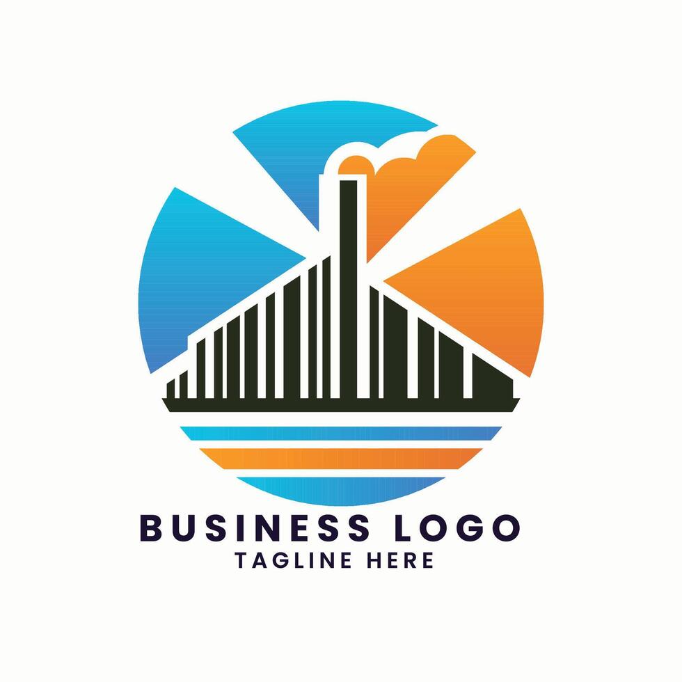 Business company abstract vector logo design factory building logo design vector template