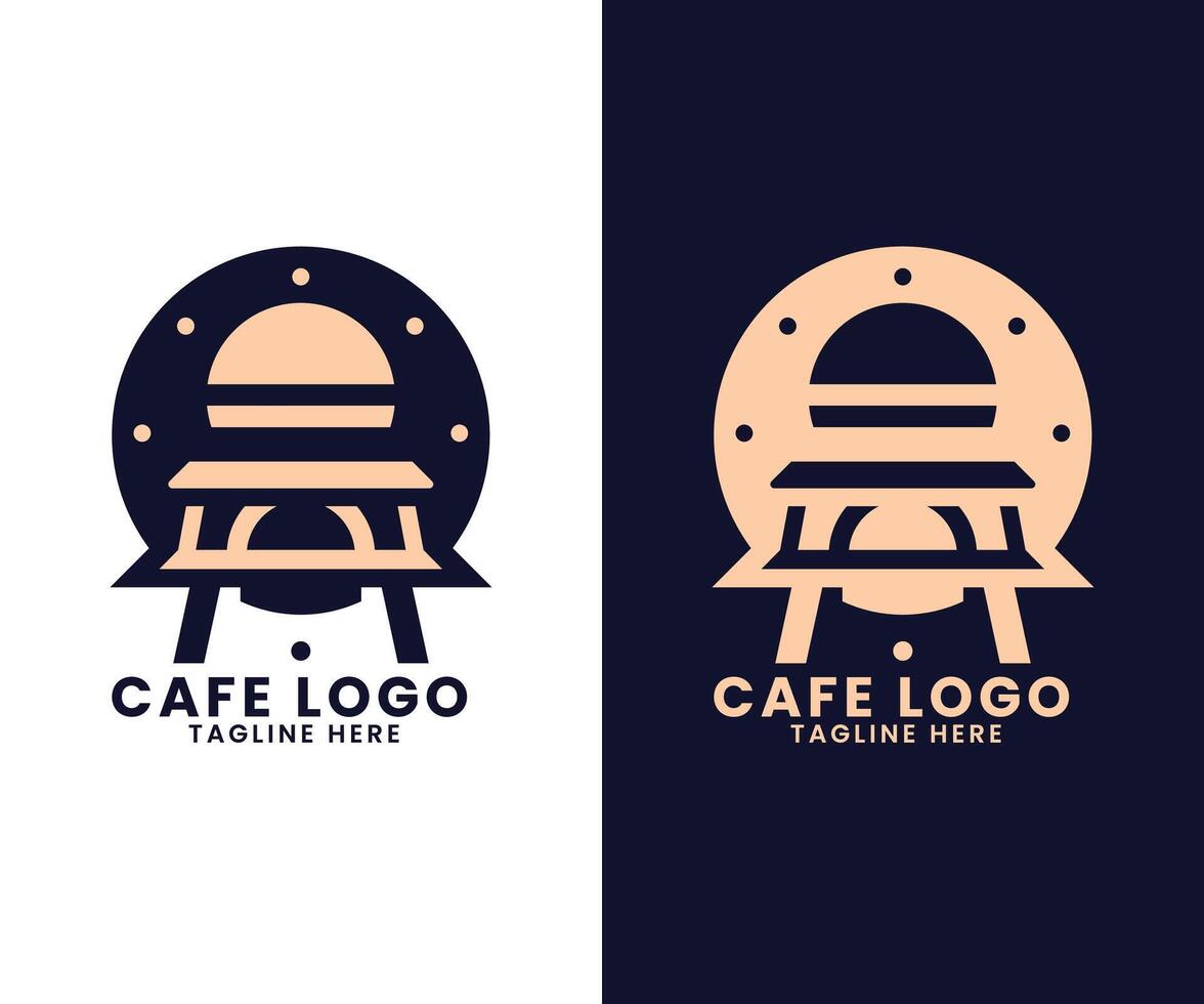 Coffee restaurant cafe burger fast food shop logo design vector template