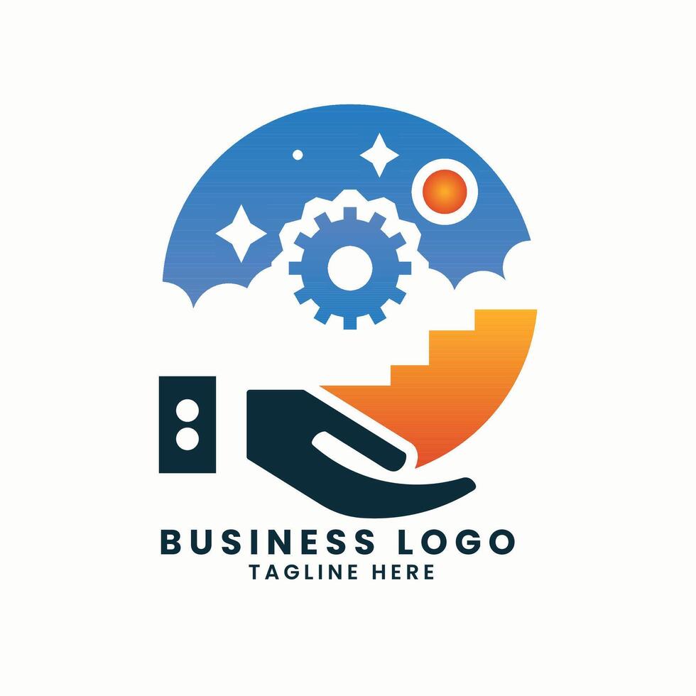 Business company abstract vector logo design factory building logo design vector template