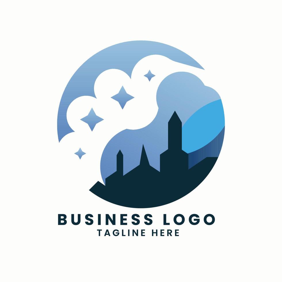 Business company abstract vector logo design factory building logo design vector template