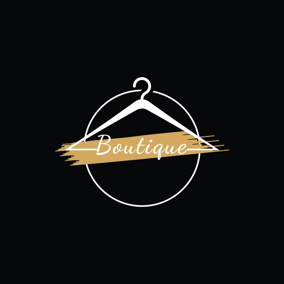 hanger cloth logo design luxury for business fashion boutique store vector