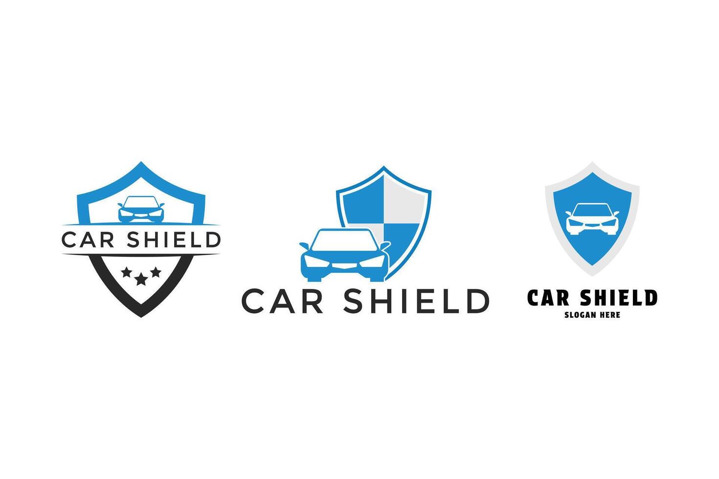 set of car shield logo design concept idea vector