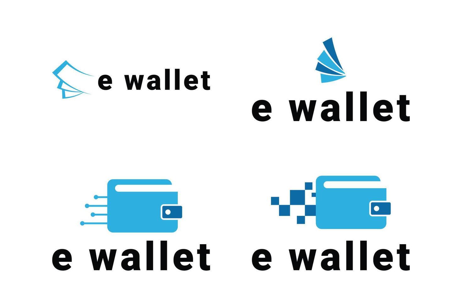 set of wallet digital logo design concept idea vector