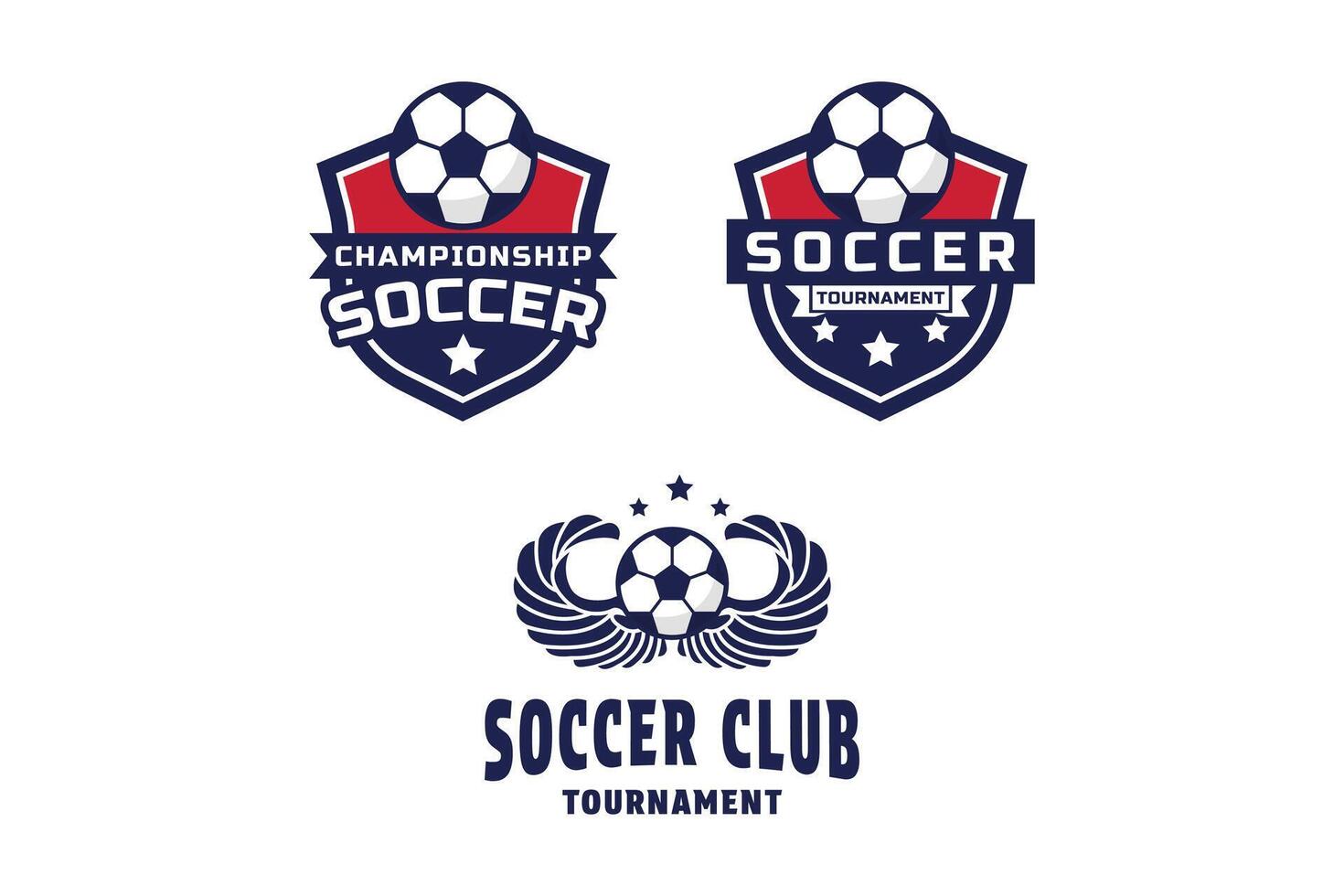 Soccer football team logo design with emblem badge vector