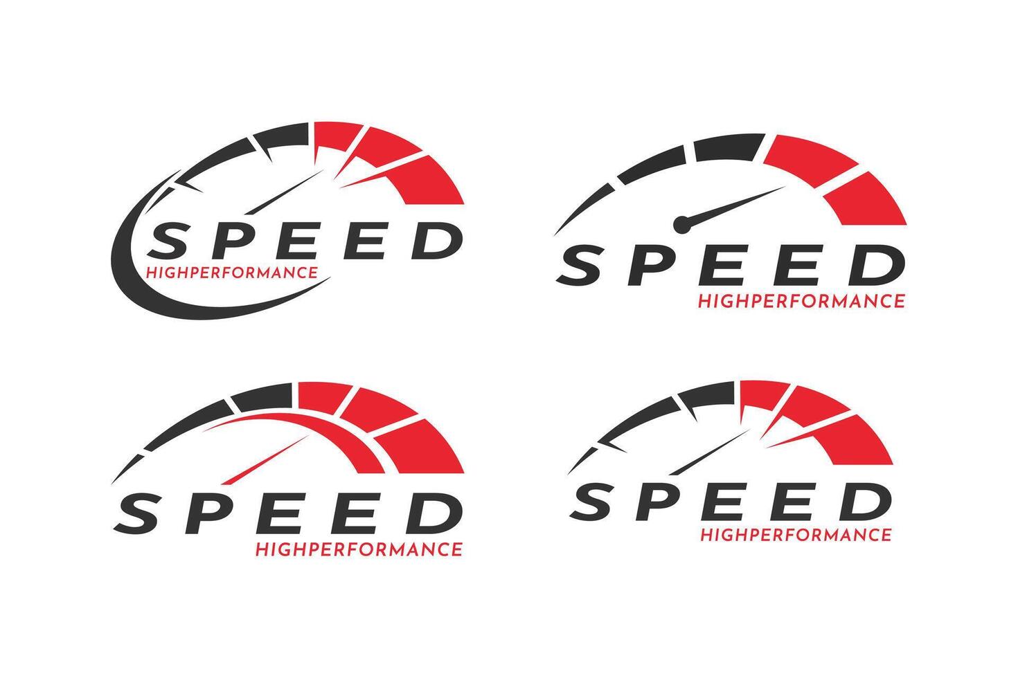 Set of speedometer speed car logo design vector template