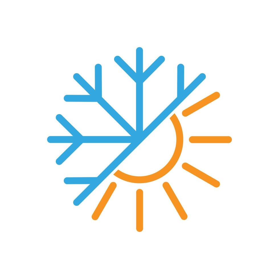 sun hot and cold logo design concept idea vector