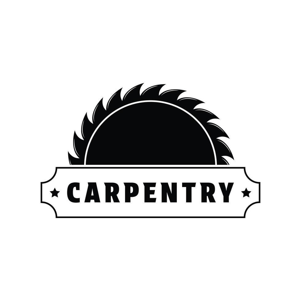 Carpentry logo design vintage retro style vector