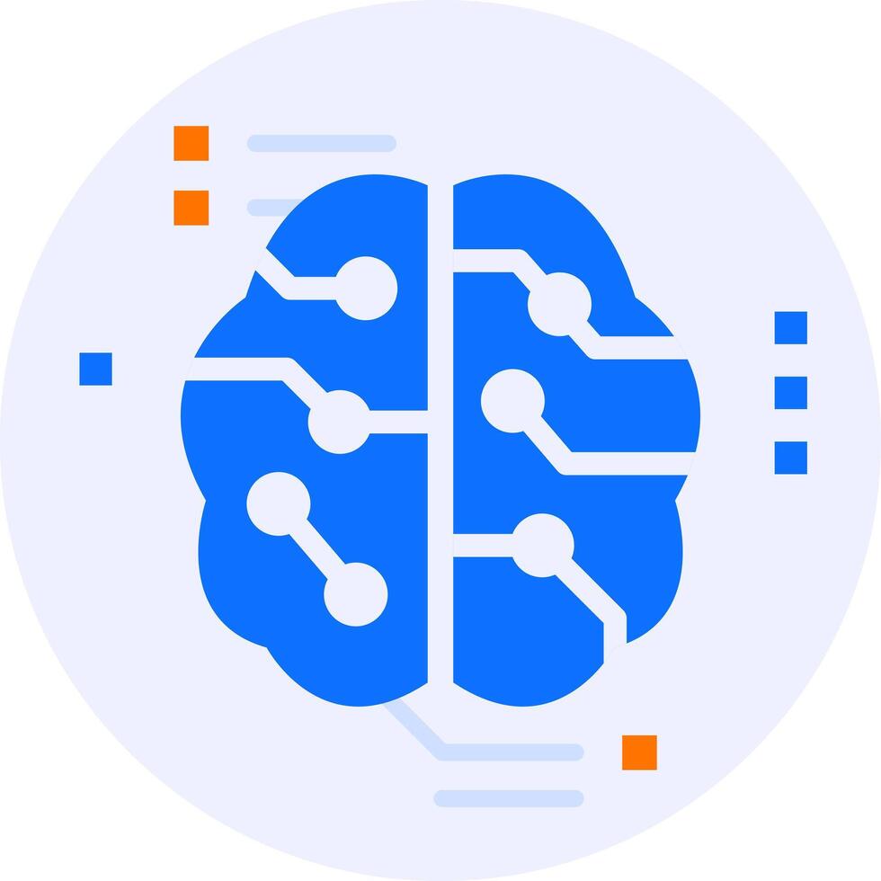 ai brain technology modern icon illustration vector