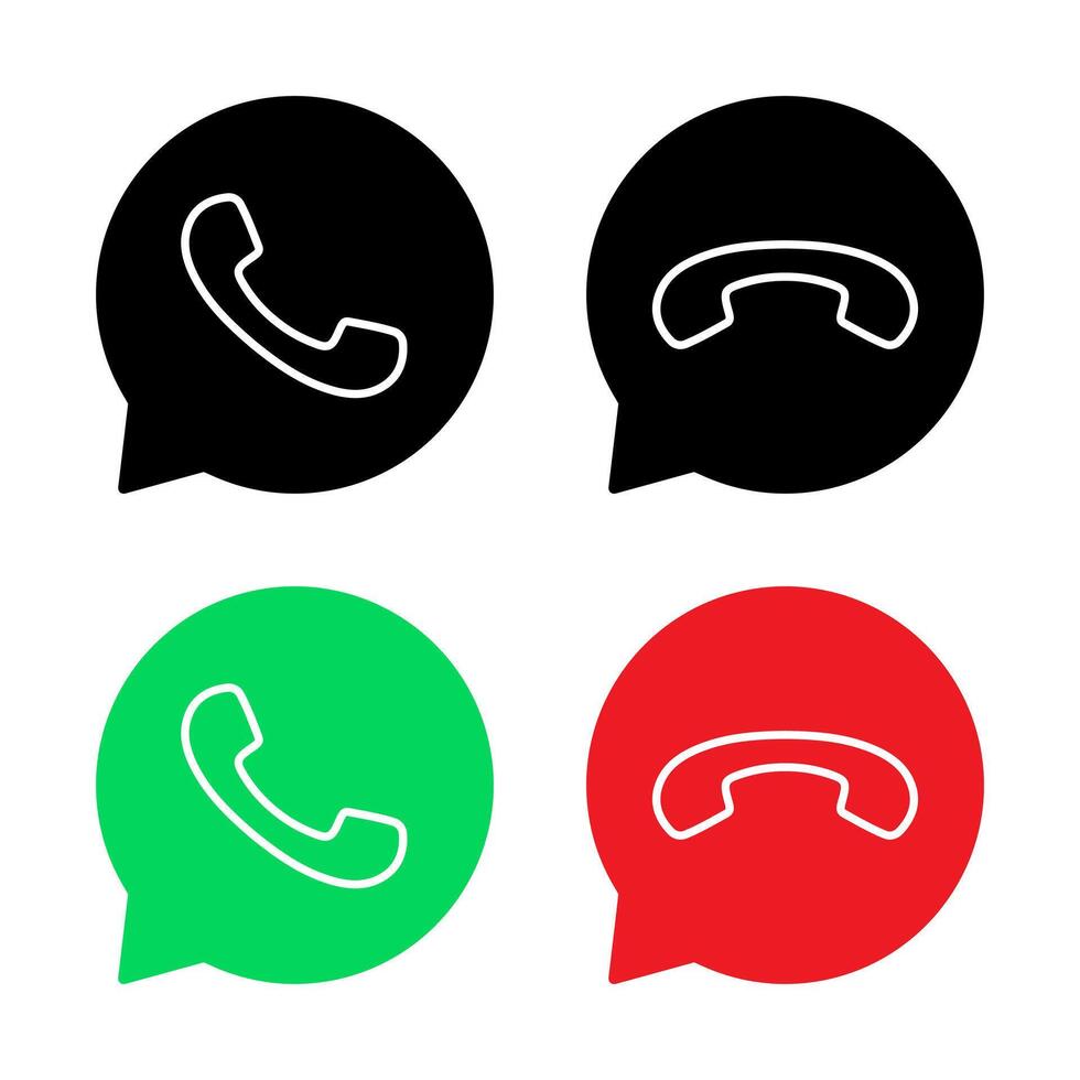 Phone call, handset line on speech bubble icon vector