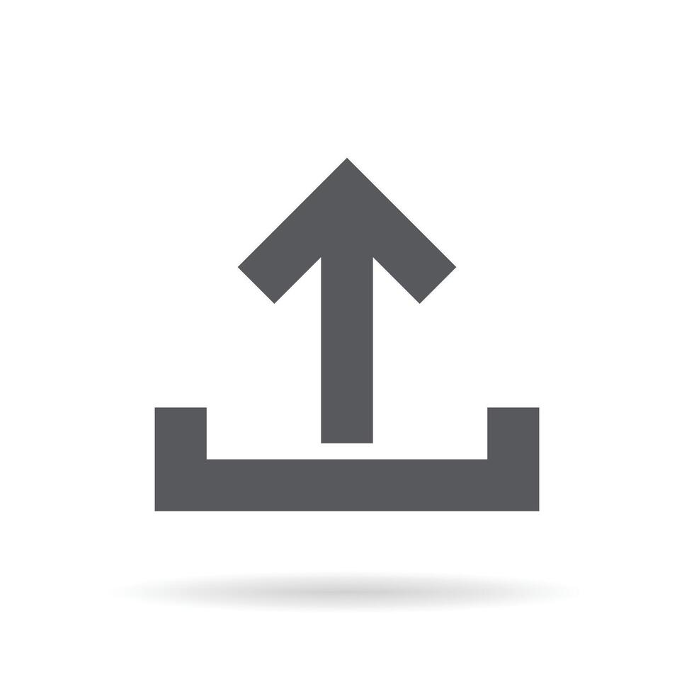 Upload icon vector isolated on white background. Up arrow sign symbol