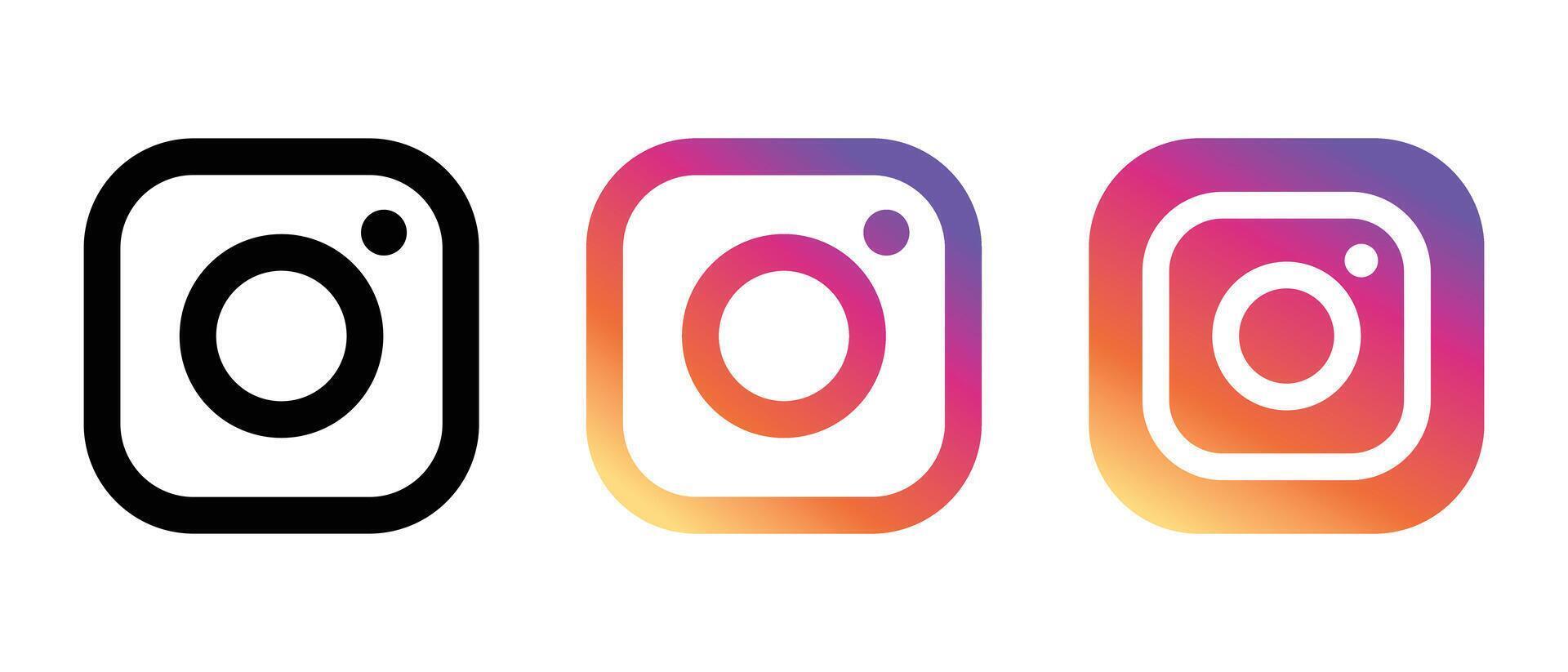 conjunto de instagram logo icono vector aislado en blanco antecedentes. social medios de comunicación elementos