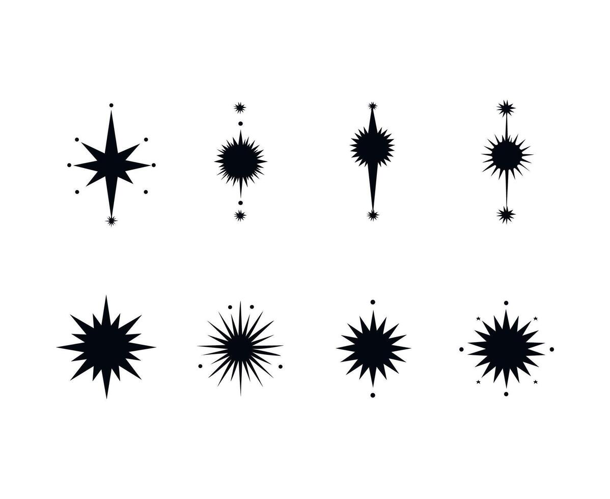vector sparkle icon set illustration
