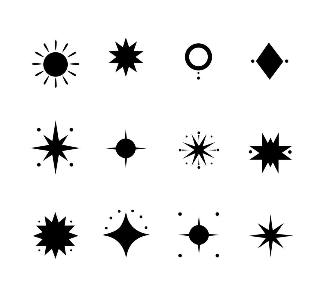 vector sparkle icon set illustration
