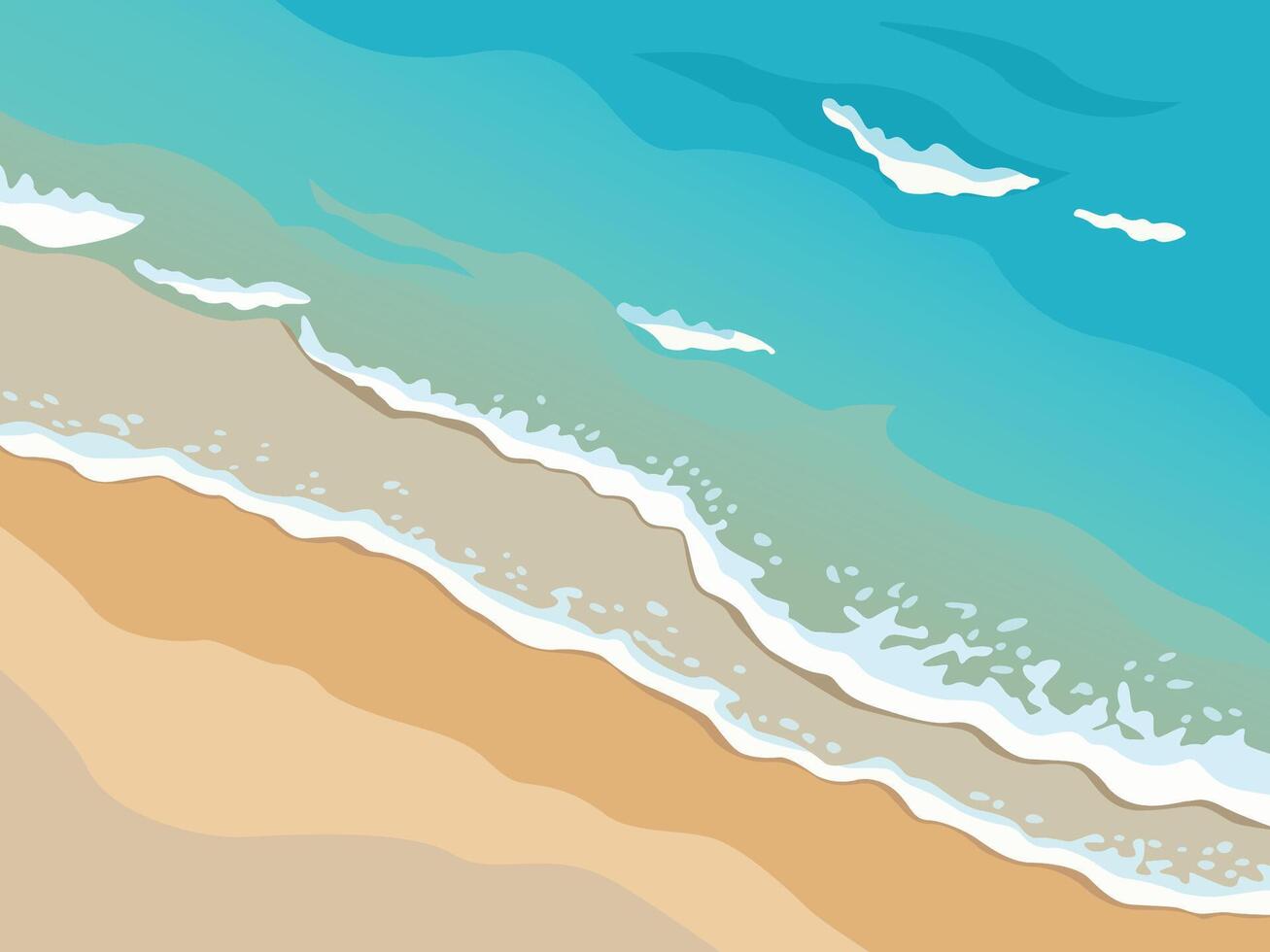 Aerial view beach illustration vector